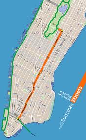 Mapa-Summer Streets-NYC-Recorre de a lo largo casi toda Manhattan